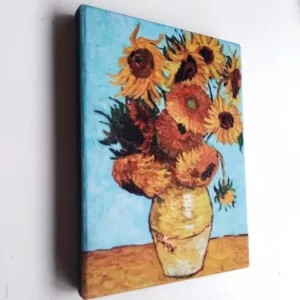 Quadro Van Gogh 12 girassóis em uma jarra obras de artes em tela acetinada