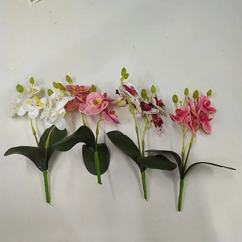 Mini Orquidea Artificial em Silicone c6 flor e 2folhas ideal para montar Arranjos Decoração