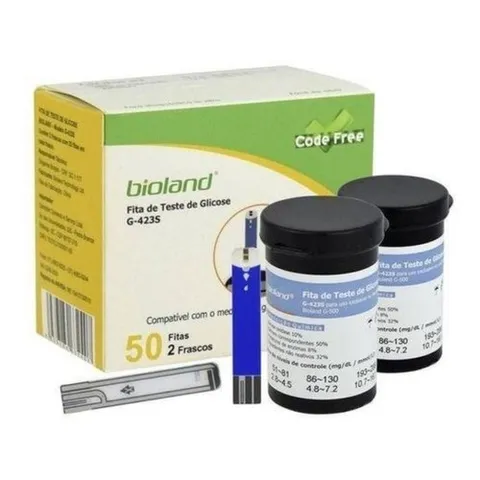 TirasFitas De Glicose Diabetes Bioland G500 c50 unidades