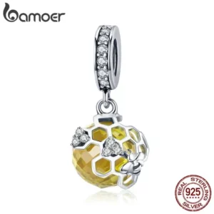BAMOER Honeycomb Charm 925 Silver Bracelet Accessories SCC879