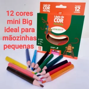 Lápis de cor mini Big Jumbo 12 cores com apontador