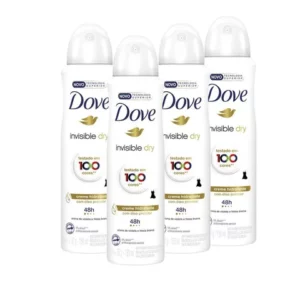 Kit 4 Desodorantes Dove Antitranspirante Aerossol Invisible Dry 150ml