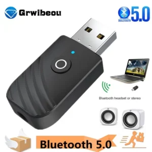 Bluetooth 50 Transmissor Receptor De Áudio 3 Em 1 Mini Jack De 35mm AUX USB Estéreo Música Adaptador Sem Fio Para TV PC Carro