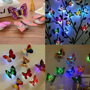 Borboleta brilhante LED decoração de luz noturna linda borboleta adesivos de parede Festival Decoração de festa 1 pçs Cor aleatória