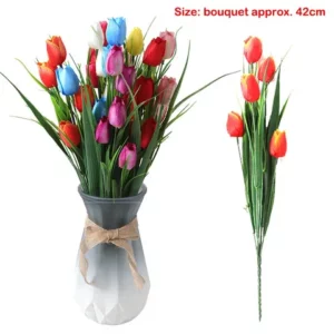 Conjunto De Flor Tulipa Artificial Em Vaso Para Decoração De Sala De Estar