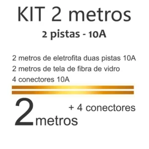 Kit Eletrofita 2 pistas 10A 2 metros 4 conectores