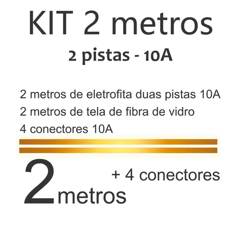 Kit Eletrofita 2 pistas 10A 2 metros 4 conectores
