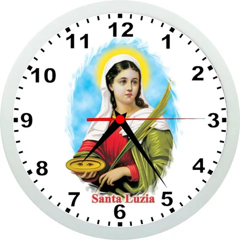 Relógio De Parede Santa Luzia Santos Católicos 24cm