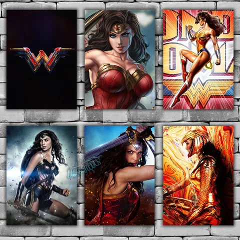 Placas Decorativas Quadros MulherMaravilha 01 a 15 Heróis DC Comics SuperHerói HQ Filmes