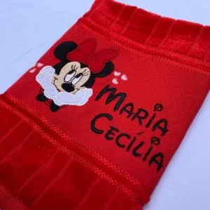 Toalha Bordada Personalizada Minnie Disney Aplique com Nome
