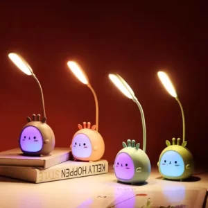 Abajur de mesa LED recarregável Abajur de mesa regulável com luz de leitura para crianças com suporte para