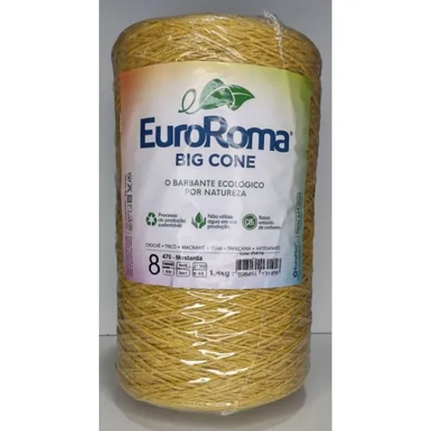 Barbante EuroRoma Big cone 18kg cor mostarda fio 8