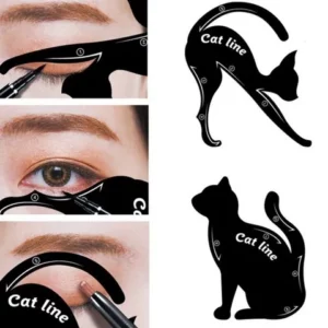Women Cat Line Eye Makeup Eyeliner Unique Stencils Templates Makeup ToolsMolde Estêncil Linha De Maquiagem Feminina Para Olhos