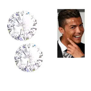 Brinco Masculino Feminino Ponto De luz Strass Diamante sintético Estilo Neymar Messi Cristiano Ronaldo