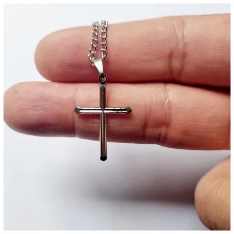 Colar corrente Mini cruz crucifixo feminino Masculino Unissex gargantilha