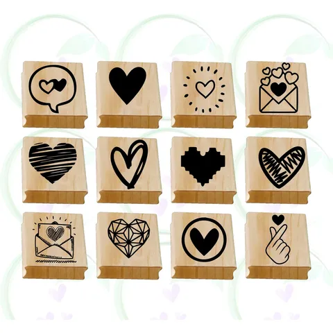 Carimbos Coração Para Embalagens Tags Caixas