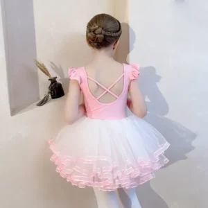 Dança Das Crianças Roupas De Verão Saia De Gaze Branca Prática Meninas Chineses Exercício Ballet