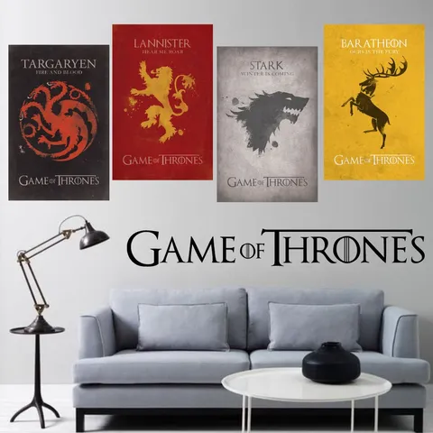 Placa Decorativa Quadro Game of Thrones House of the Dragon Casa do Dragao Stark Lannister Baratheon Targaryen 15x21 A5 20x275