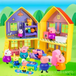 Casa De Porco Peppa Luxuosa Brinquedos De Dupla Face Festa De Família Figuras De Ação Aniversário Boneca Educacional Crianças