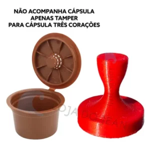 Tamper Socador Cápsula Tres Coraçoes Pop Plus Reutilizável Café VERMELHO