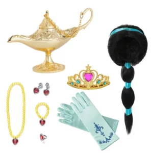 Meninas Jasmine Jewelre Aladdins Lamp Wig Princesa Acessórios Colar De Varinha De Coroa