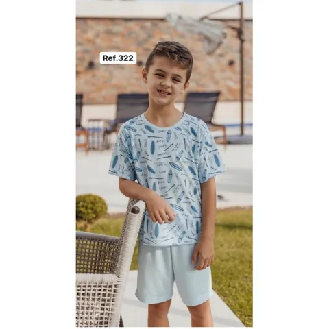 Pijama Masculino Infantil Juvenil Menino Curto com Shorts Estampados EMC Pijamas