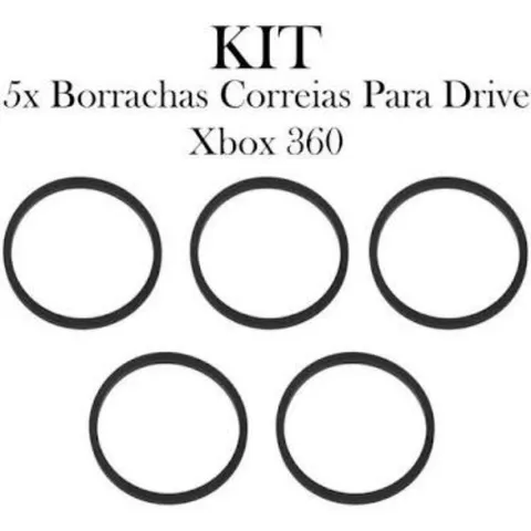 Confira Kit 5 Correia Borracha Gaveta Drive Xbox 360 Fat Ou Slim
