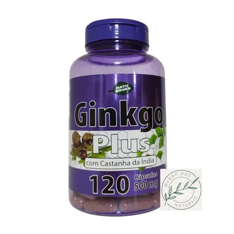 ginkgo biloba com castanha da india 120 capsulas de 500 mg
