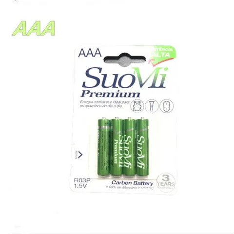 4 Pilhas Embalagem De Cartão Blister De Carbono AAA 15v