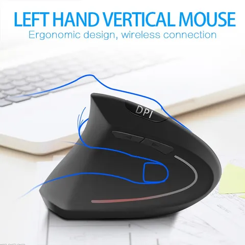 Mouse Óptico Ergonômico Sem Fio Com 24g Esquerdo Mão Esquerda