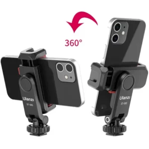 Ulanzi ST06S Phone Holder Mount Clamp Clip Horizontal and vertical Shooting for Smartphone Cold Shoe Mount Video Light Mic