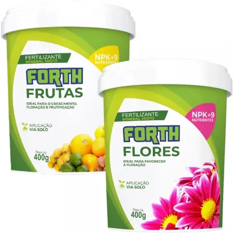 Kit Adubo Fertilizante Forth Flores 400g Frutas 400g