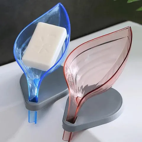 Saboneteira Porta Sabonete Para Banheiro em Formato de Folha Pétala Com Dreno e Ventosa Para Fixar