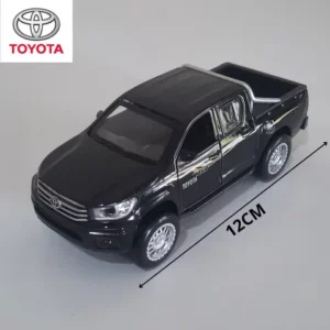 Miniatura Carrinho de Coleção de Ferro Caminhonete Toyota Hilux 4x4 a Fricção com Som e Luz