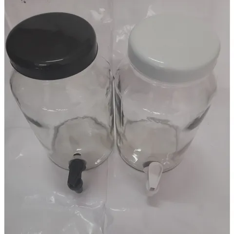 kit2 suqueiras de vidro 3litros com tampa e torneira plastica