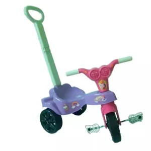 Triciclo Velotrol Infantil Motoca Tico Tico Unicornio Com Empurrador