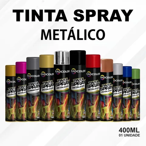 Tinta em Spray Metalico 400ML Radcolor Diversas Cores