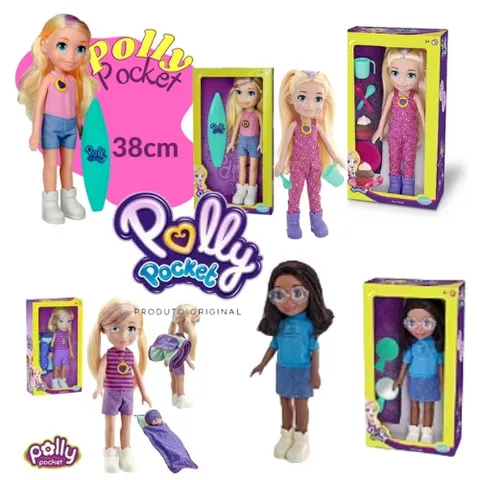 Boneca Polly Pocket E Amigas 38cm Com Acessorios Original Mattel Pupee
