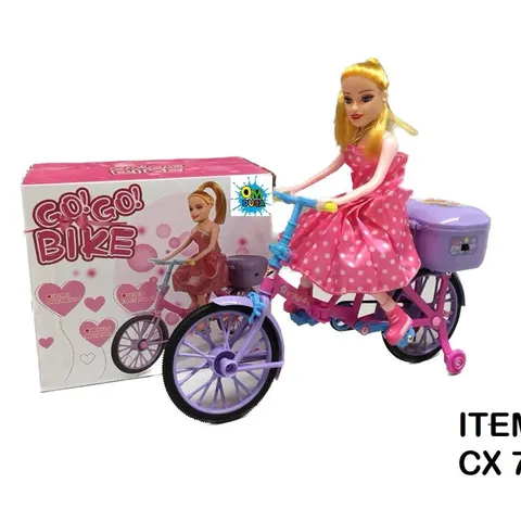 Brinquedo Boneca Barbie De Bicicleta Infantil Com Som e Luz Envio Imediato para todo Brasil