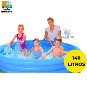 Piscina Inflavel Infantil 140 litros Redonda 122m x 25cm Bestway 3 aneis Calor Criança Água
