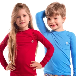 Camisa Blusa Infantil Proteção Solar UV 50 Menina E Menino Segunda Pele Dry Fit Unissex