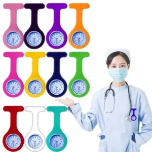 Relógio De Enfermeira Silicone Broche Túnica Fob Relógio Com Bateria Livre MédicoRelógio de Bolso Lapela Jaleco Medicina Enfermagem