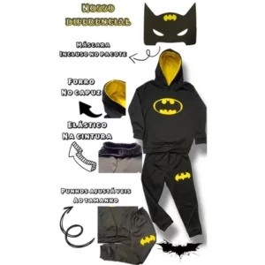 Moletom Conjunto Infantil Batman Com Mascara