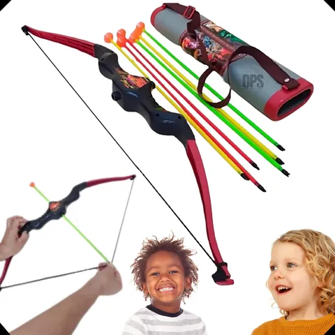 Brinquedo Arco E Flecha Divertido Bolsa Suporte Aljava Lançador De Dardos Flechas Macio Leve Infantil Entretém Criança Menino Menina Festa Presente