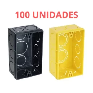100 Caixa Caixinhas De Luz Amarela E Preta Para Tomada Interruptor 4×2 Reforçada  Promoção