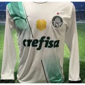 Camiseta Manga Longa do Time do Palmeiras Branco Mega Promoção