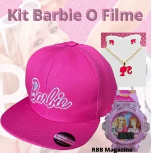 Kit Barbie O filme Boné menina relógio musical com luzes e folheado barbie brinco e corrente