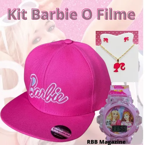 Kit Barbie O filme Boné menina relógio musical com luzes e folheado barbie brinco e corrente