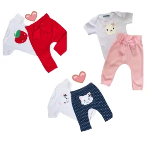 conjuntos baby menina com 3 conjuntos 6 peças algodão lindo body e calça fofa promoção