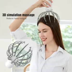 Massageador De Cabeça Eletrico Escova Polvo Massagem Relaxamento Alívio Tensão Muscular Cansaço Anti Estresse